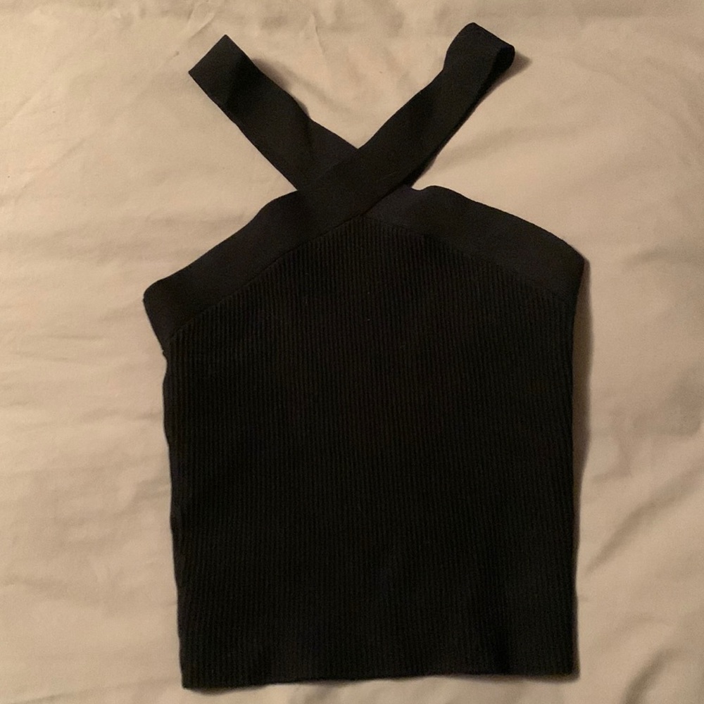 Black Criss Cross Aritzia Sculpt Knit Tank